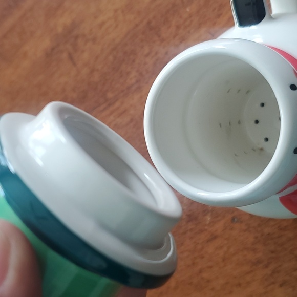 Pier 1 Tea Infuser/Steeper Cup Holiday Snowman Christmas Coffee Mug - Picture 3 of 13